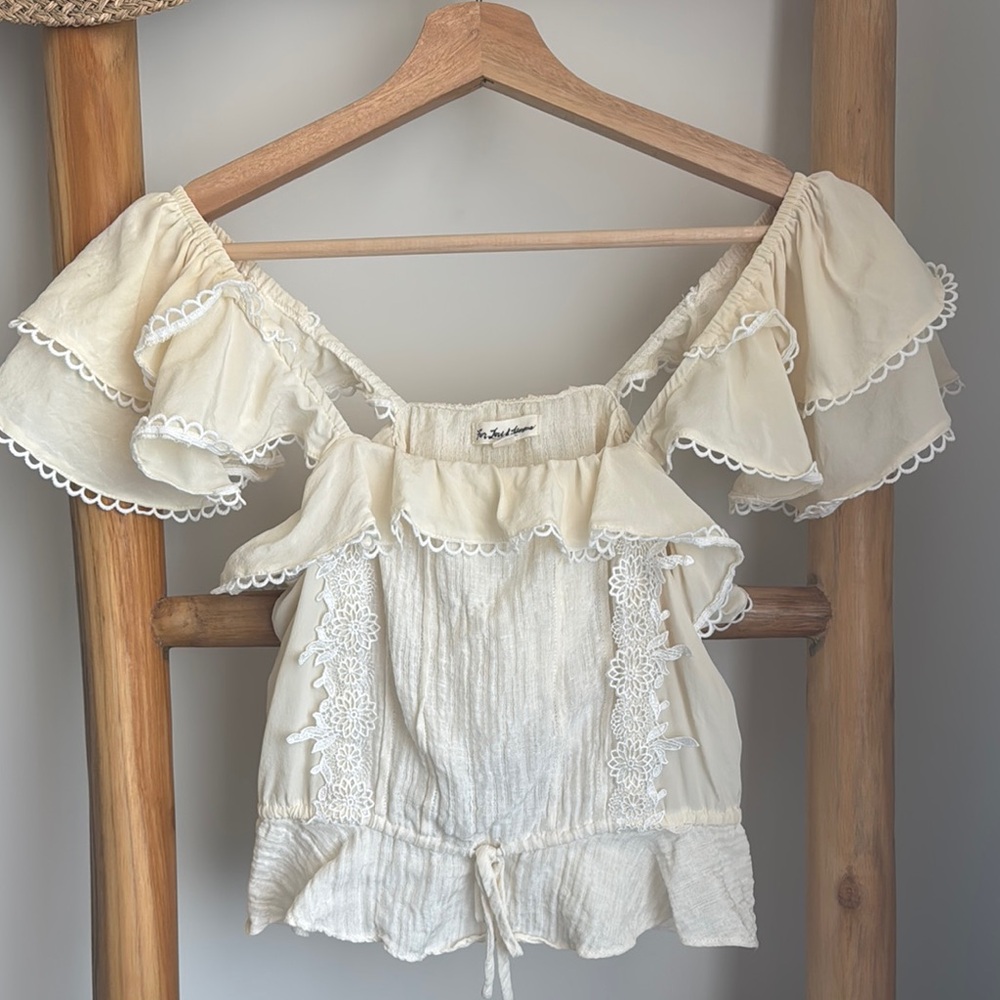 For Love And Lemons Crema silk blouse